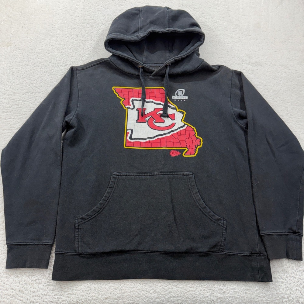 NFL Pro Line‎ Fanatics Kansas City Chiefs 2018 Playoffs Hoodie Mens Medium Black